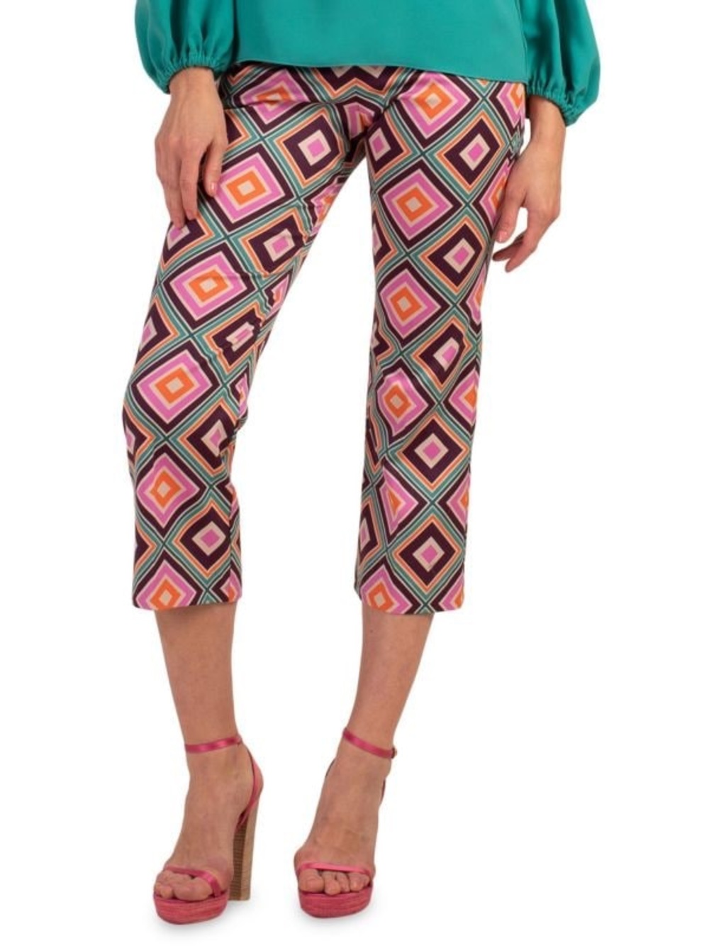 TRINA TURK FLAIRE 2 PRINTED CROP PANTS